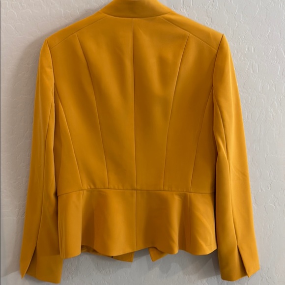 White House Black Market Mustard Yellow Tailored Blazer size 14 - Picture 3 of 8